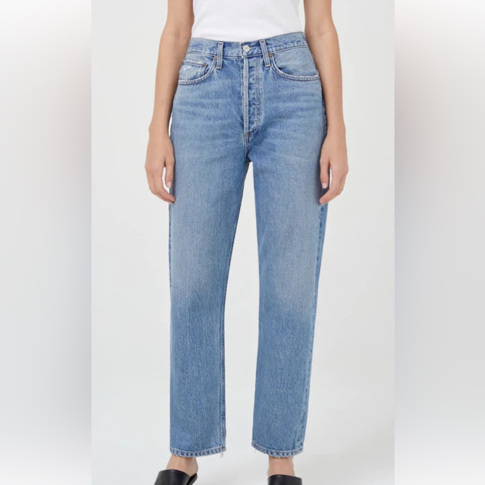 AGOLDE 90's Mid Rise Straight Jean Size 28 - raw hem